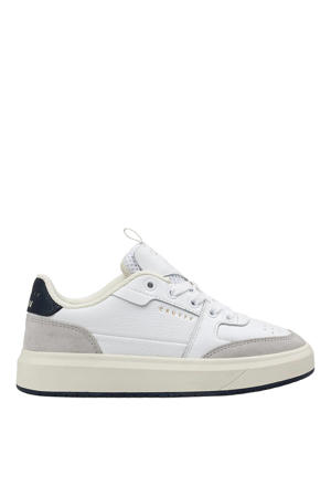 leren sneakers wit/grijs