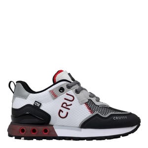 leren sneakers wit/rood/zwart