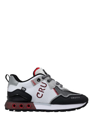 leren sneakers wit/rood/zwart