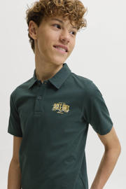 thumbnail: JACK & JONES JUNIOR polo met print - donkergroen