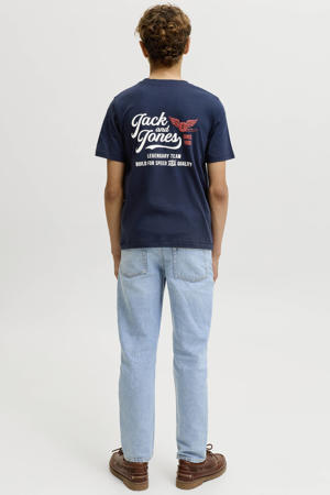 T-shirt met backprint - donkerblauw