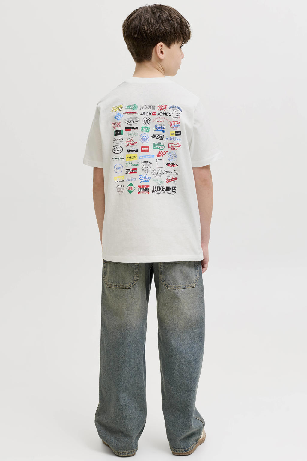 JACK & JONES JUNIOR T-shirt met backprint - wit