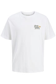 thumbnail: Witte jongens JACK & JONES JUNIOR T-shirt van katoen met backprint, korte mouwen en ronde hals