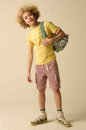T-shirt met backprint geel