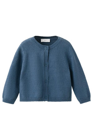 vest fijn gebreid donkerblauw