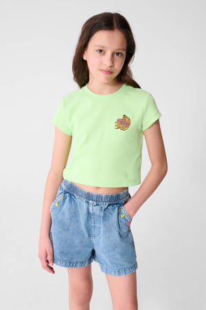 T-shirt lichtgroen rib gebreid