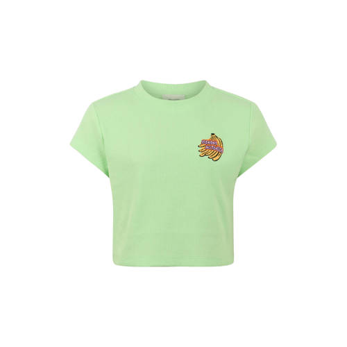 Shoeby T-shirt lichtgroen rib gebreid Meisjes Stretchkatoen Ronde hals - maat 170/176 afbeelding