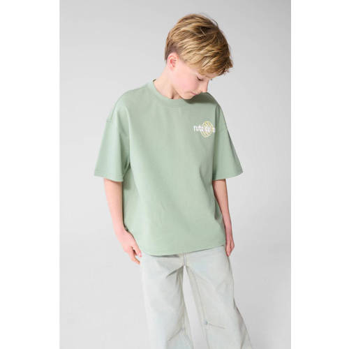 Shoeby T-shirt lichtgroen Jongens Katoen Ronde hals Printopdruk - maat 110/116 afbeelding