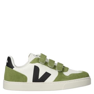 Small V-10 leren sneakers wit/groen
