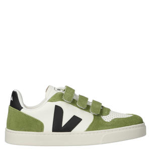 Small V-10 leren sneakers wit/groen