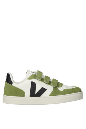 Small V-10 leren sneakers wit/groen