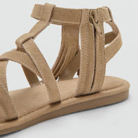 thumbnail: Mango Kids leren sandalen met franjes lichtbruin