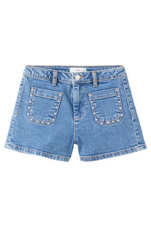 short medium blue denim