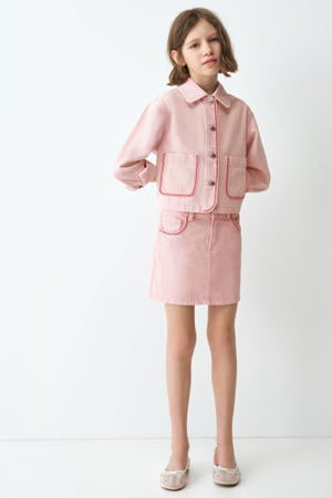 denim spijkerrok roze