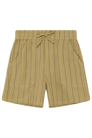 straight regular waist gestreepte casual short olijfgroen