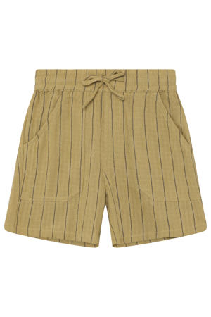 straight regular waist gestreepte casual short olijfgroen