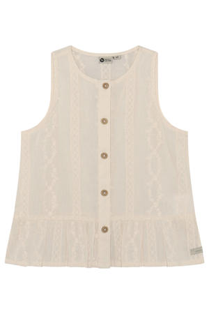 blouse met textuur beige
