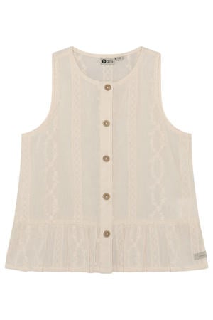 blouse met textuur beige