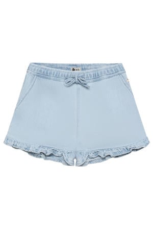 regular waist short light blue denim