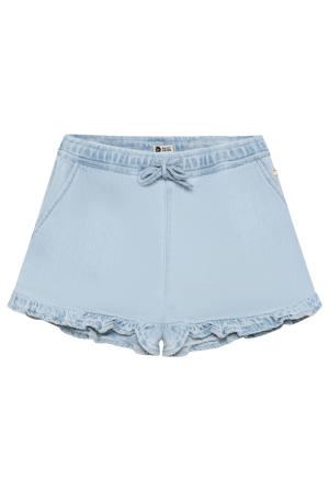 regular waist short light blue denim
