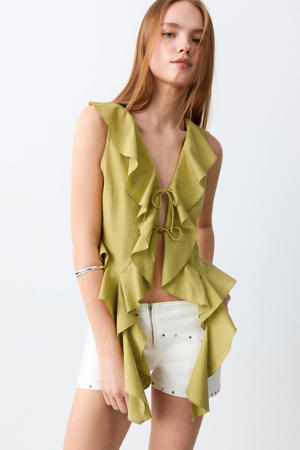 mouwloze top groen