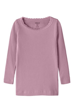 rechtvallend longsleeve - roze