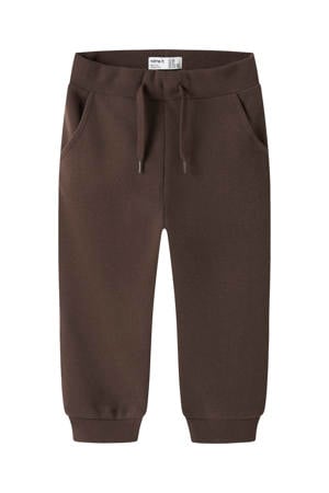 regular waist joggingbroek donkerbruin