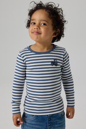 longsleeve met streepdessin - blauw