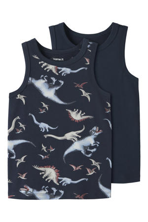 hemd met print - donkerblauw (set van 2)