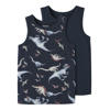NAME IT MINI hemd met print - donkerblauw (set van 2)