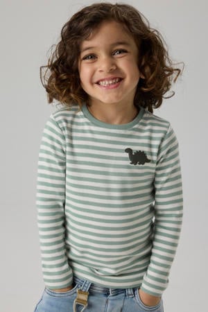 longsleeve met streepdessin lichtgroen