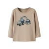 NAME IT MINI rechtvallend longsleeve met print - beige