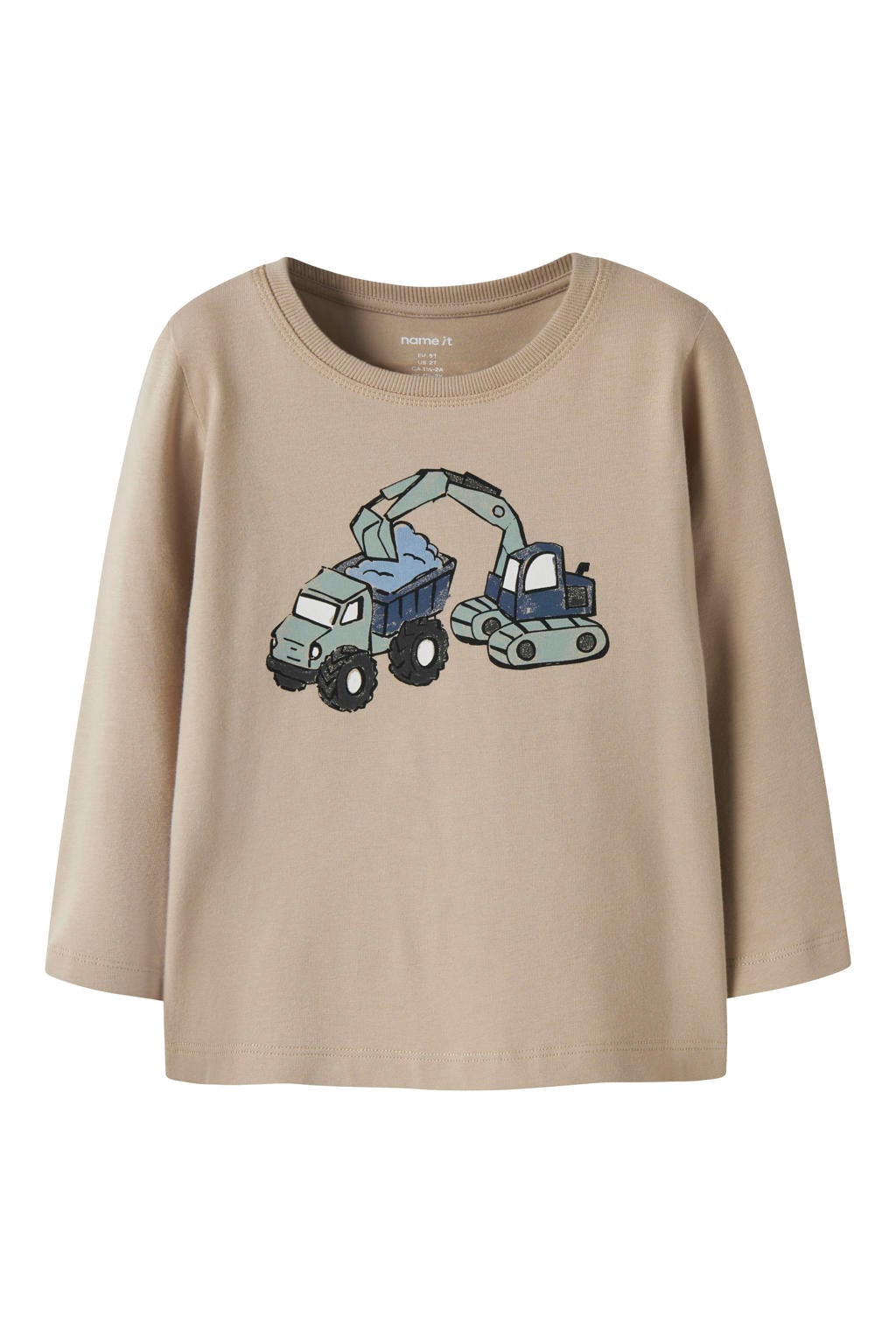 NAME IT MINI rechtvallend longsleeve met print - beige