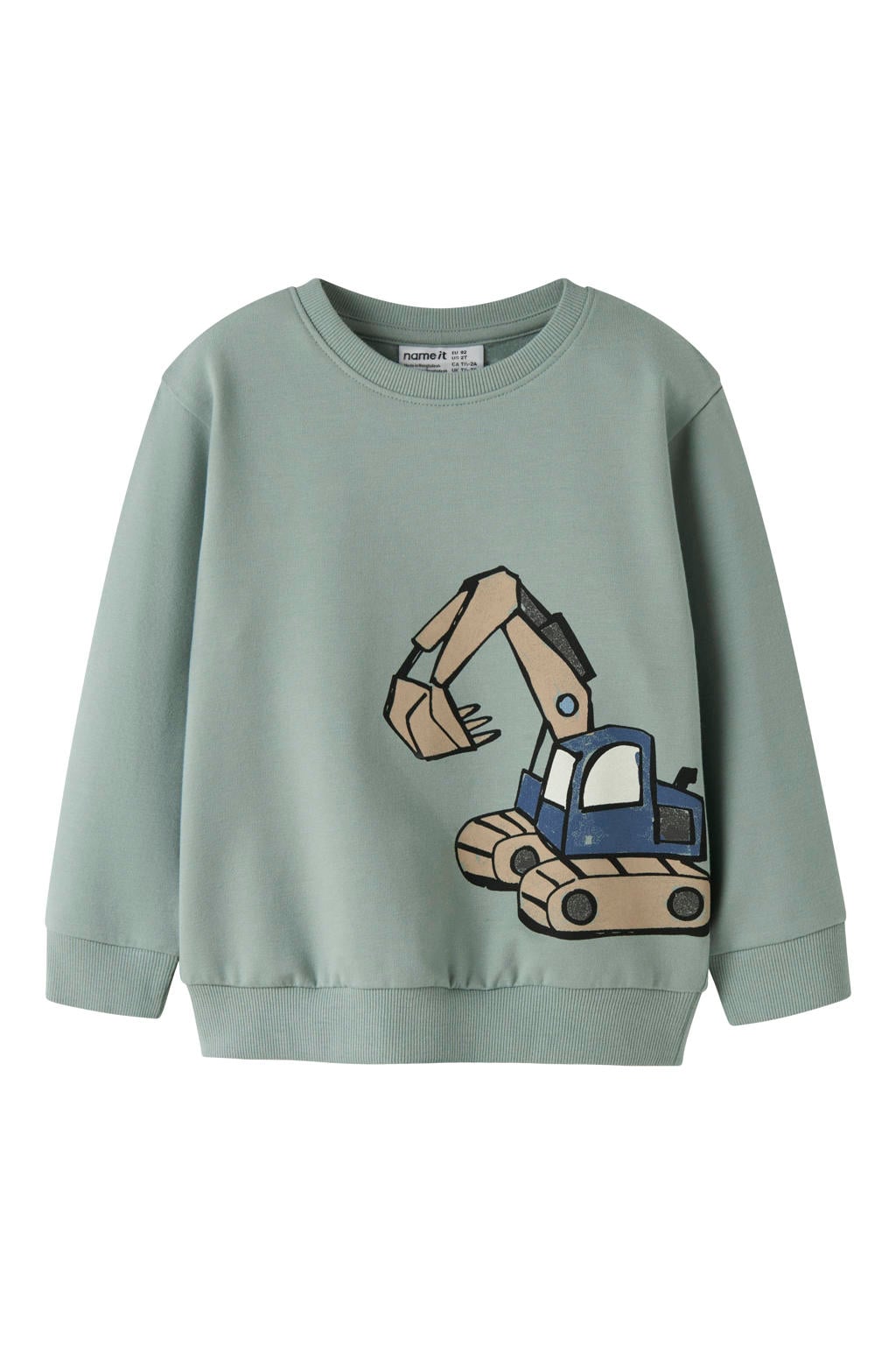 NAME IT MINI sweater met print - groen