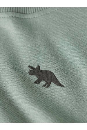 rechtvallend sweater met print - groen