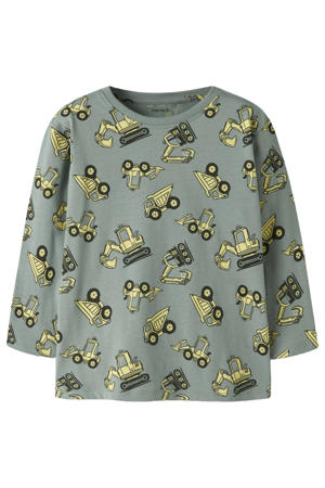 regular fit longsleeve met print - groen