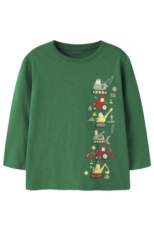 regular fit longsleeve met print - groen