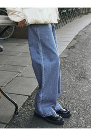 thumbnail: NAME IT KIDS NKFROSE wide leg jeans met print en studs - mediumblauw