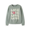 NAME IT KIDS rechtvallende sweater met print - groen