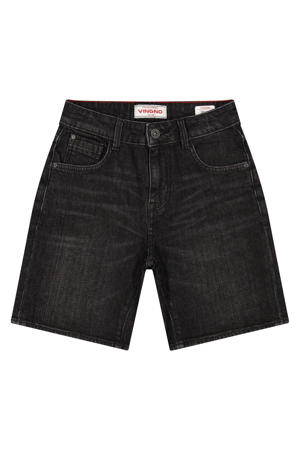 regular waist short black denim