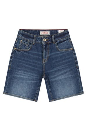 regular waist short medium blue denim