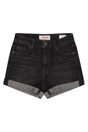 regular waist short black denim