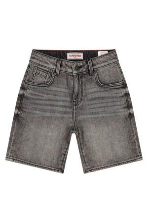 regular waist short grey denim