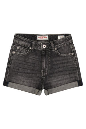 regular waist short grey denim
