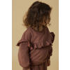 LIL' ATELIER MINI loose fit sweater met ruches - bruin