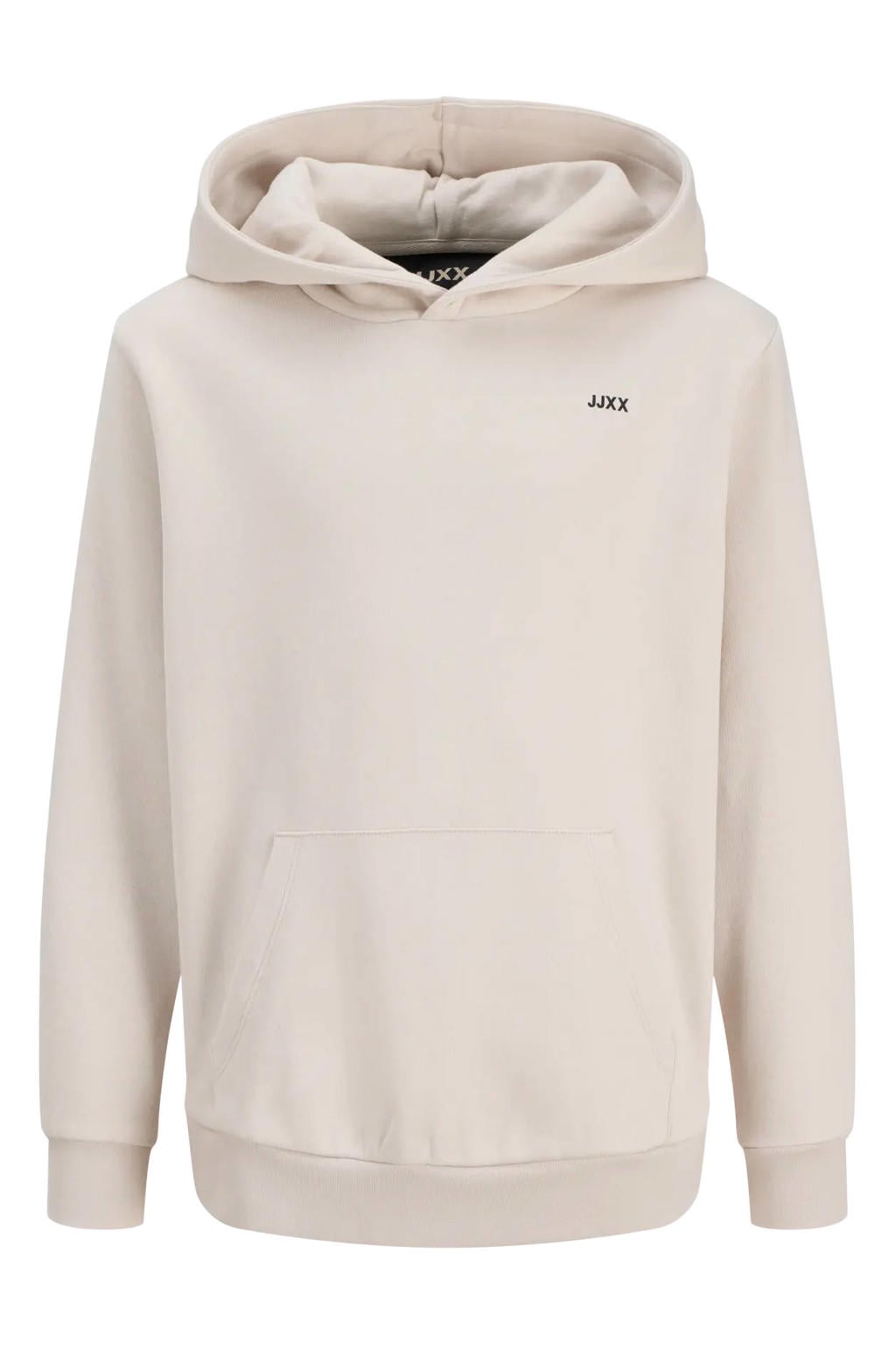 Beige meisjes JJXX GIRL hoodie van sweat materiaal met effen, lange mouwen en capuchon