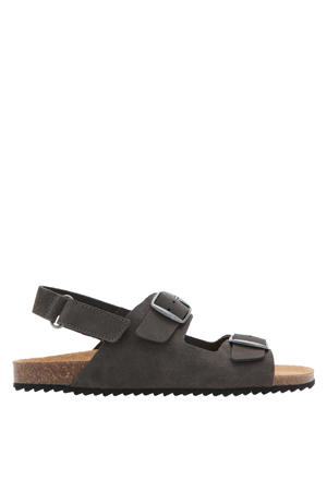 leren sandalen grijs
