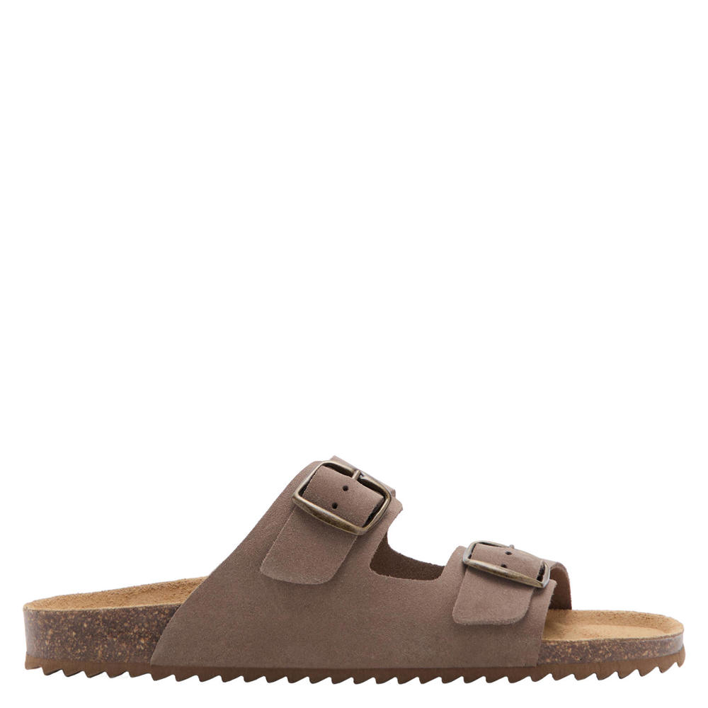 Bruine jongens Mango Kids Tiener leren sandalen met gesp