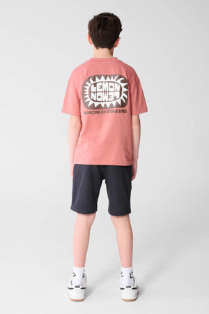 T-shirt met backprint zalm