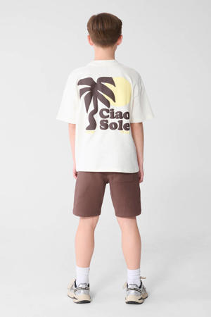 T-shirt met backprint ecru